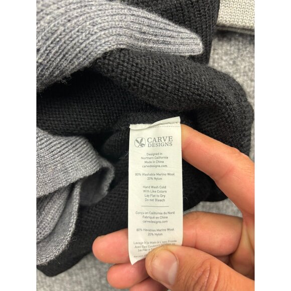 Carve Designs Sweater Women's Medium Gray Merino Wool Button Up Belted Cardigan - Picture 6 of 7